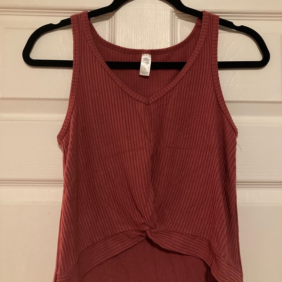 Women's Ribbed Tank Top - Rust - Picture 1 of 4